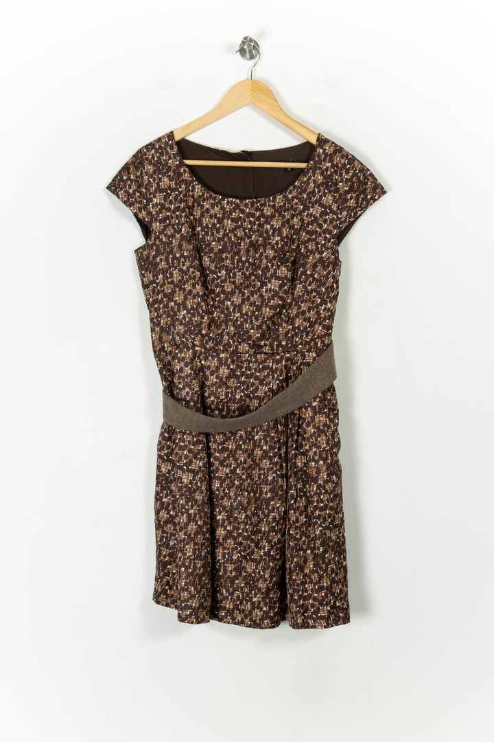 Robe marron à motifs - Taille XL/42 de la marque Tara Jarmon | PARAD42830 - Vendu par Paradigme - Image 2