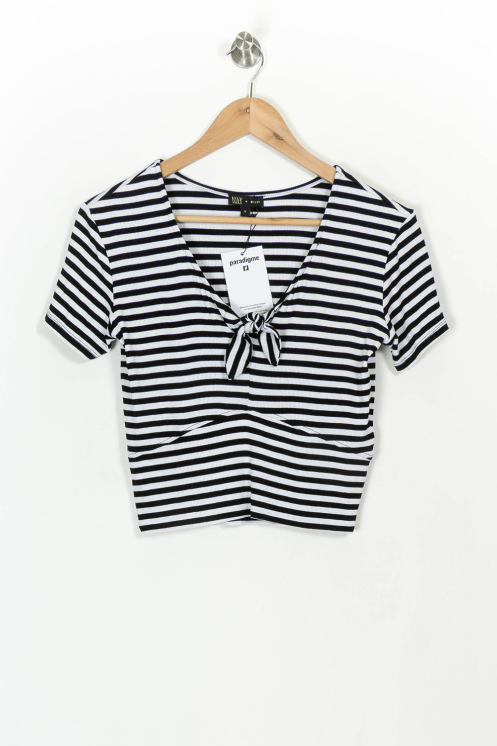 T-shirt Blanc et Noir - Taille L/40 de la marque IKKS | PARAD42841 - Vendu par Paradigme - Image 2