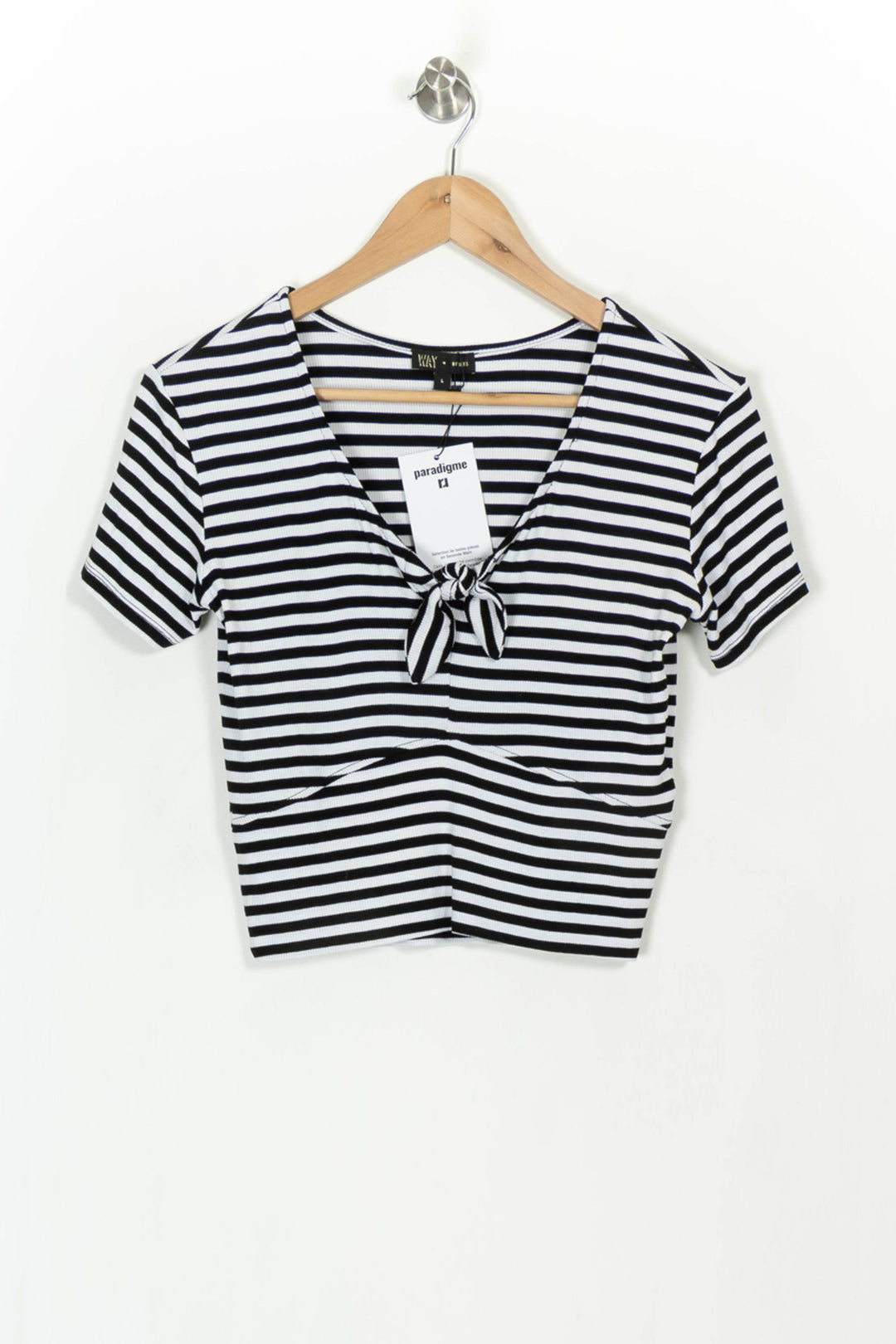T-shirt Blanc et Noir - Taille L/40 de la marque IKKS | PARAD42841 - Vendu par Paradigme - Image 2