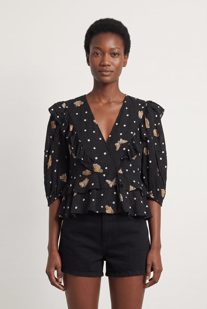 Blouse Noire et Blanche - Taille M/38 de la marque The Kooples | PARAD42846 - Vendu par Paradigme - Image 1