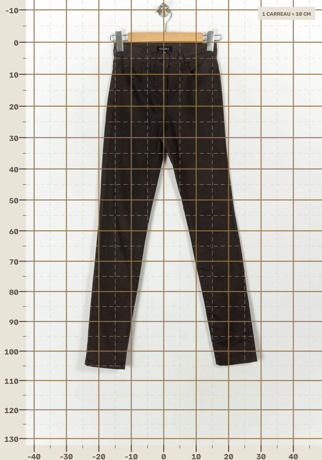 Jean Marron - Taille XS/34 de la marque Caroll | PARAD42869 - Vendu par Paradigme - Image 4