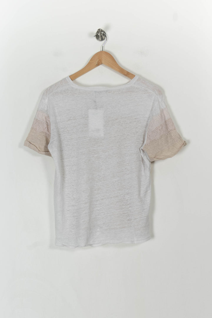 T-shirt Beige et Blanc - Taille M/38 de la marque Gerard Darel | PARAD42885 - Vendu par Paradigme - Image 4