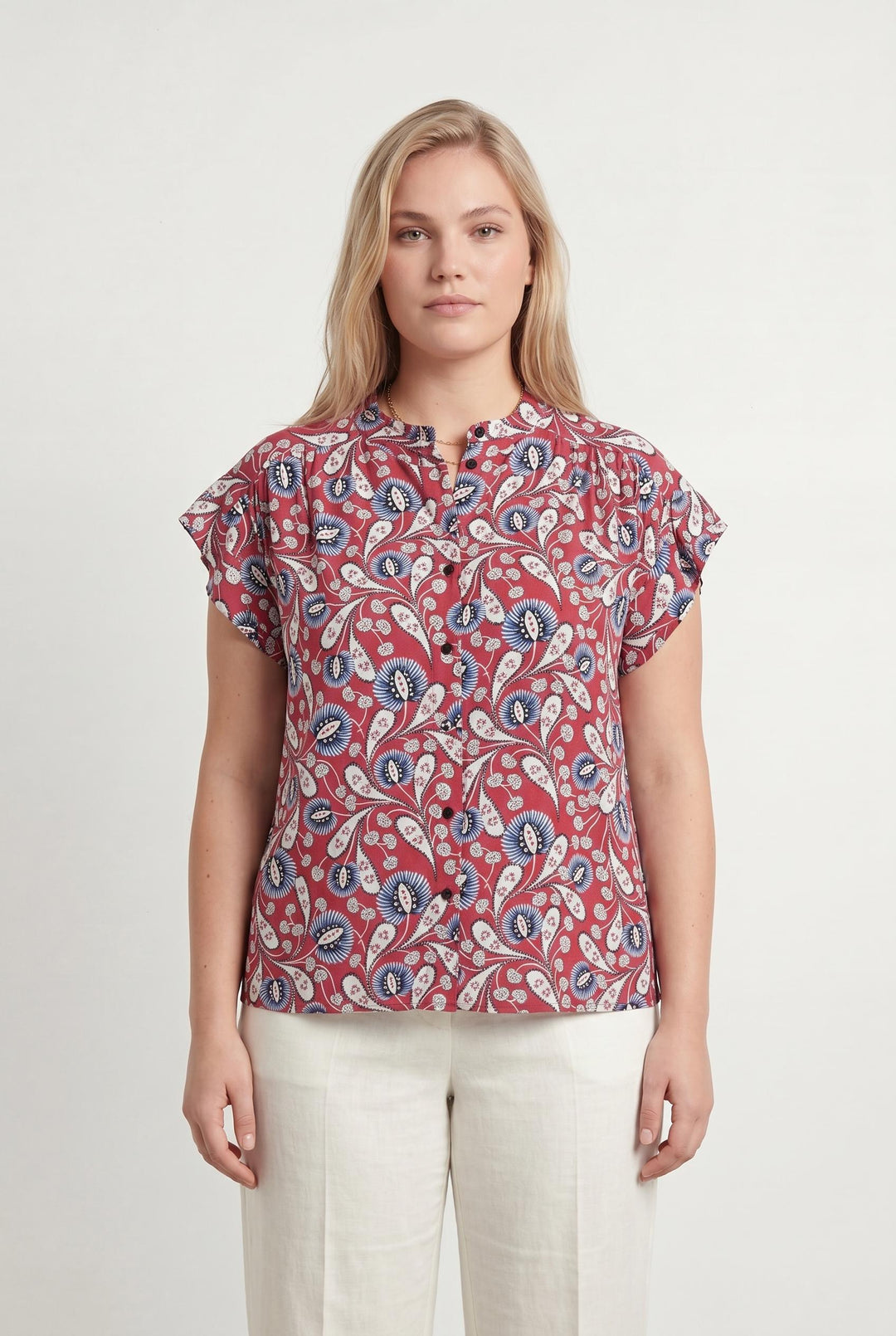 Blouse Rouge et Bleu - Taille XXL/44 de la marque La Fée Maraboutée | PARAD42887 - Vendu par Paradigme - Image 1