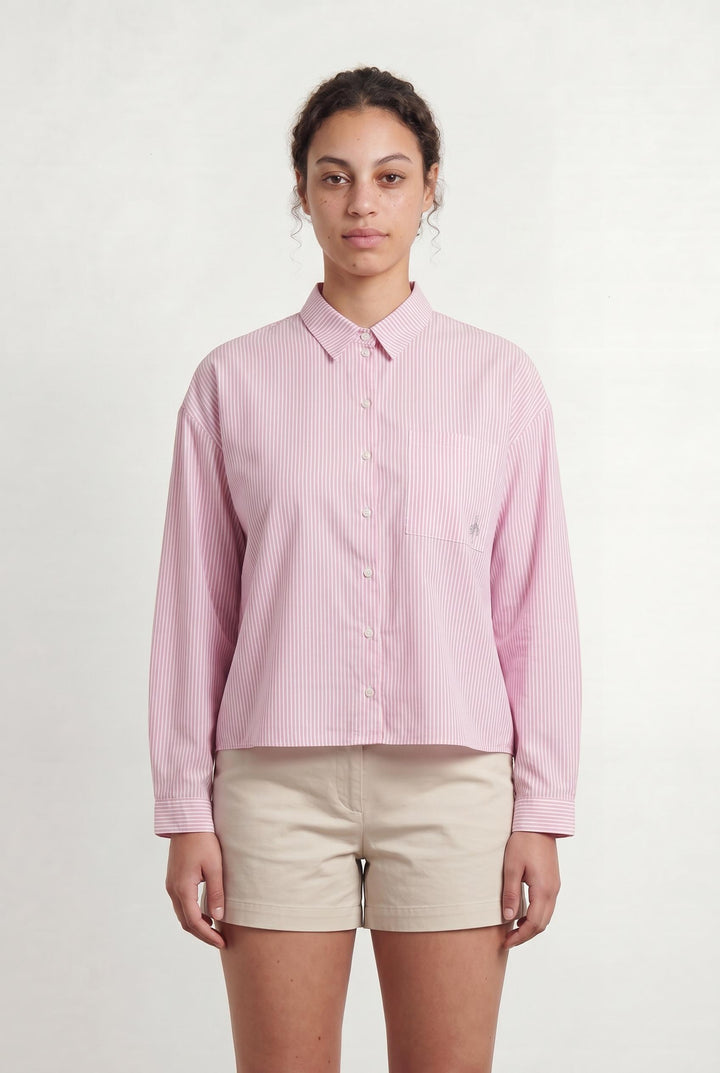 Chemise Rayée Rose et Blanche - Taille L/40 de la marque One Step | PARAD42888 - Vendu par Paradigme - Image 1