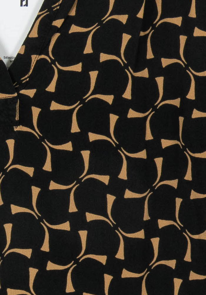 Blouse Noire et Beige - Taille XL/42 de la marque La Fée Maraboutée | PARAD42890 - Vendu par Paradigme - Image 3