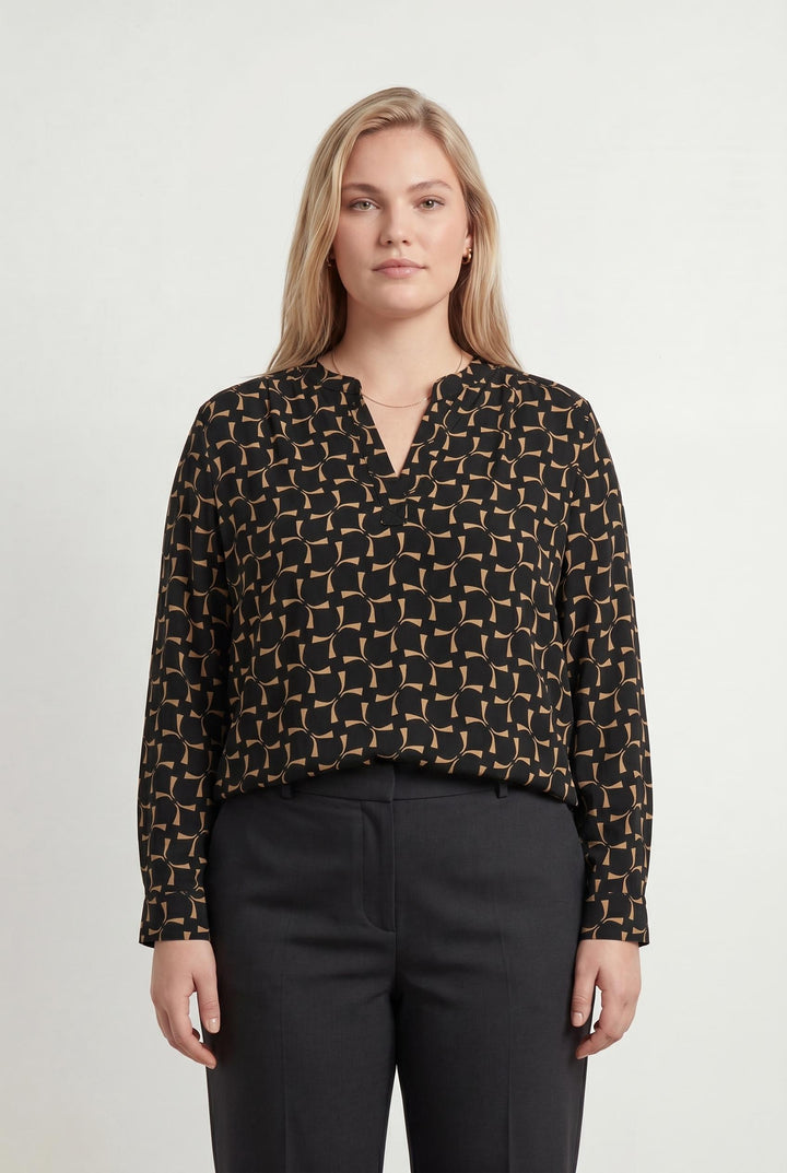 Blouse Noire et Beige - Taille XL/42 de la marque La Fée Maraboutée | PARAD42890 - Vendu par Paradigme - Image 1