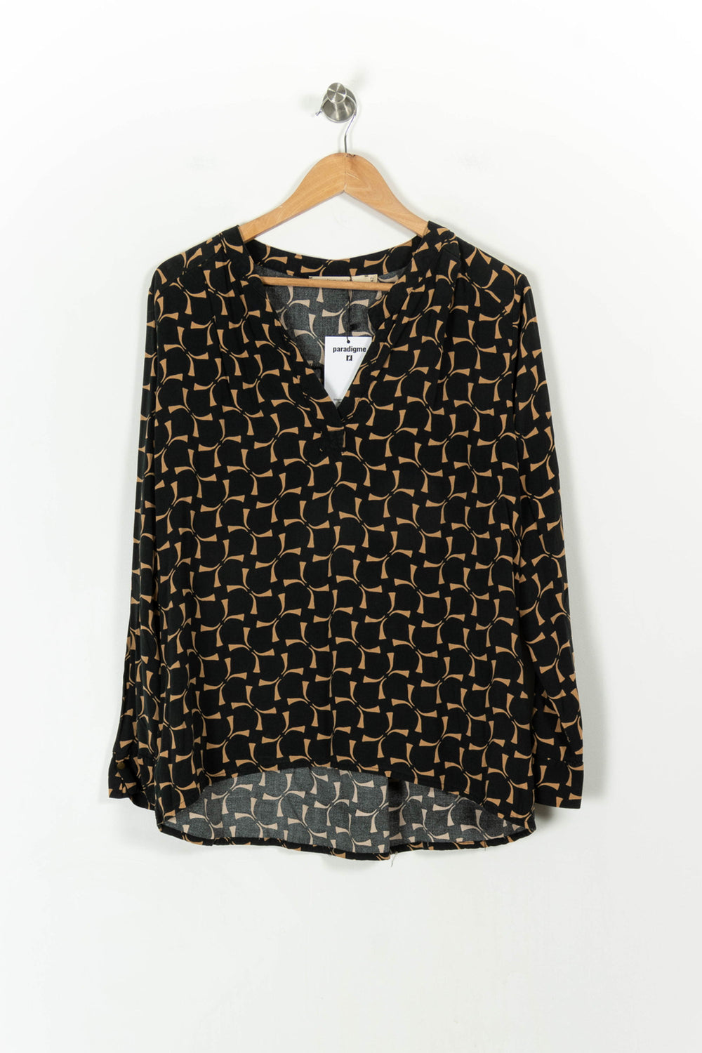 Blouse Noire et Beige - Taille XL/42 de la marque La Fée Maraboutée | PARAD42890 - Vendu par Paradigme - Image 2
