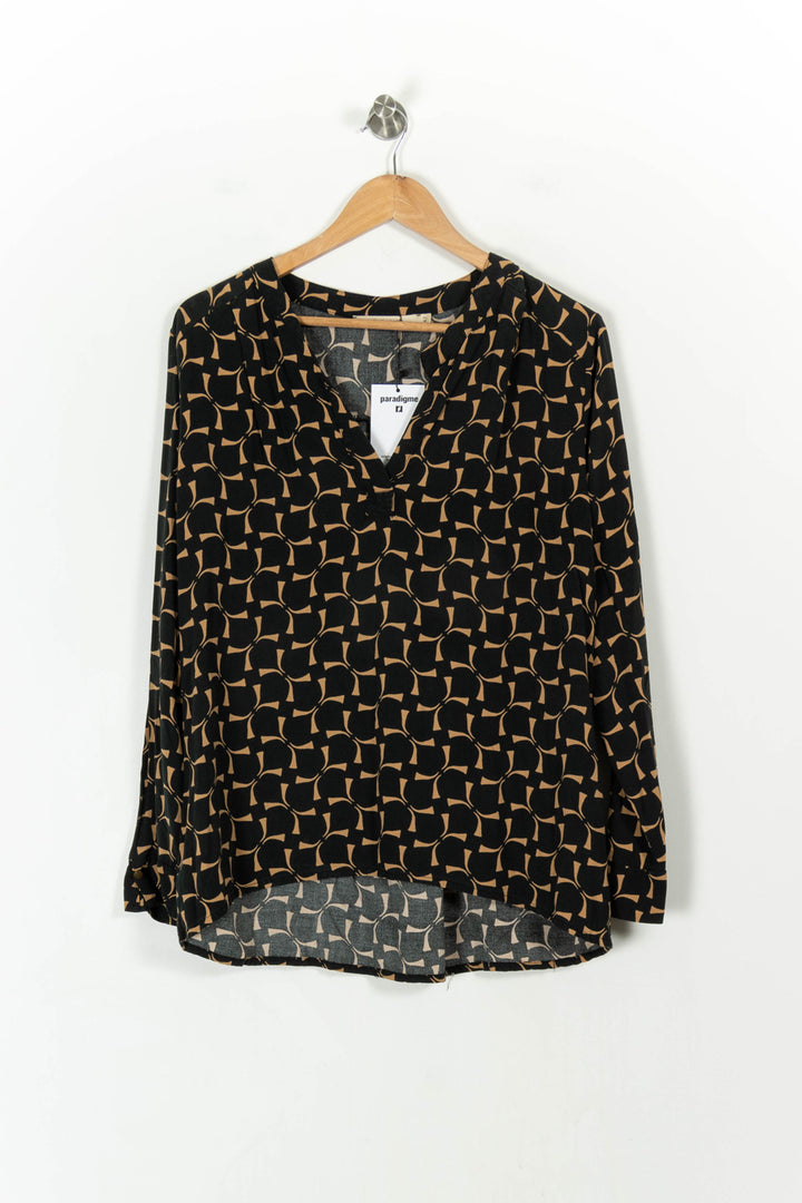 Blouse Noire et Beige - Taille XL/42 de la marque La Fée Maraboutée | PARAD42890 - Vendu par Paradigme - Image 2