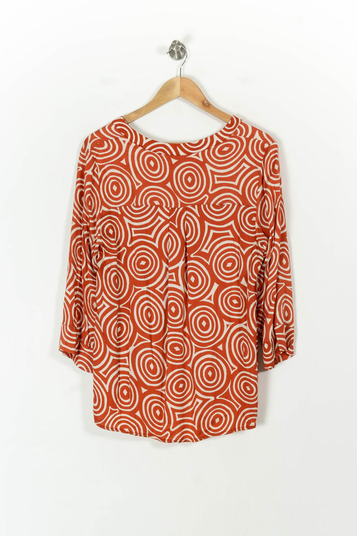 Blouse Orange et Blanche - Taille XL/42 de la marque La Fée Maraboutée | PARAD42891 - Vendu par Paradigme - Image 4