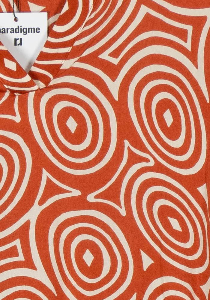 Blouse Orange et Blanche - Taille XL/42 de la marque La Fée Maraboutée | PARAD42891 - Vendu par Paradigme - Image 3