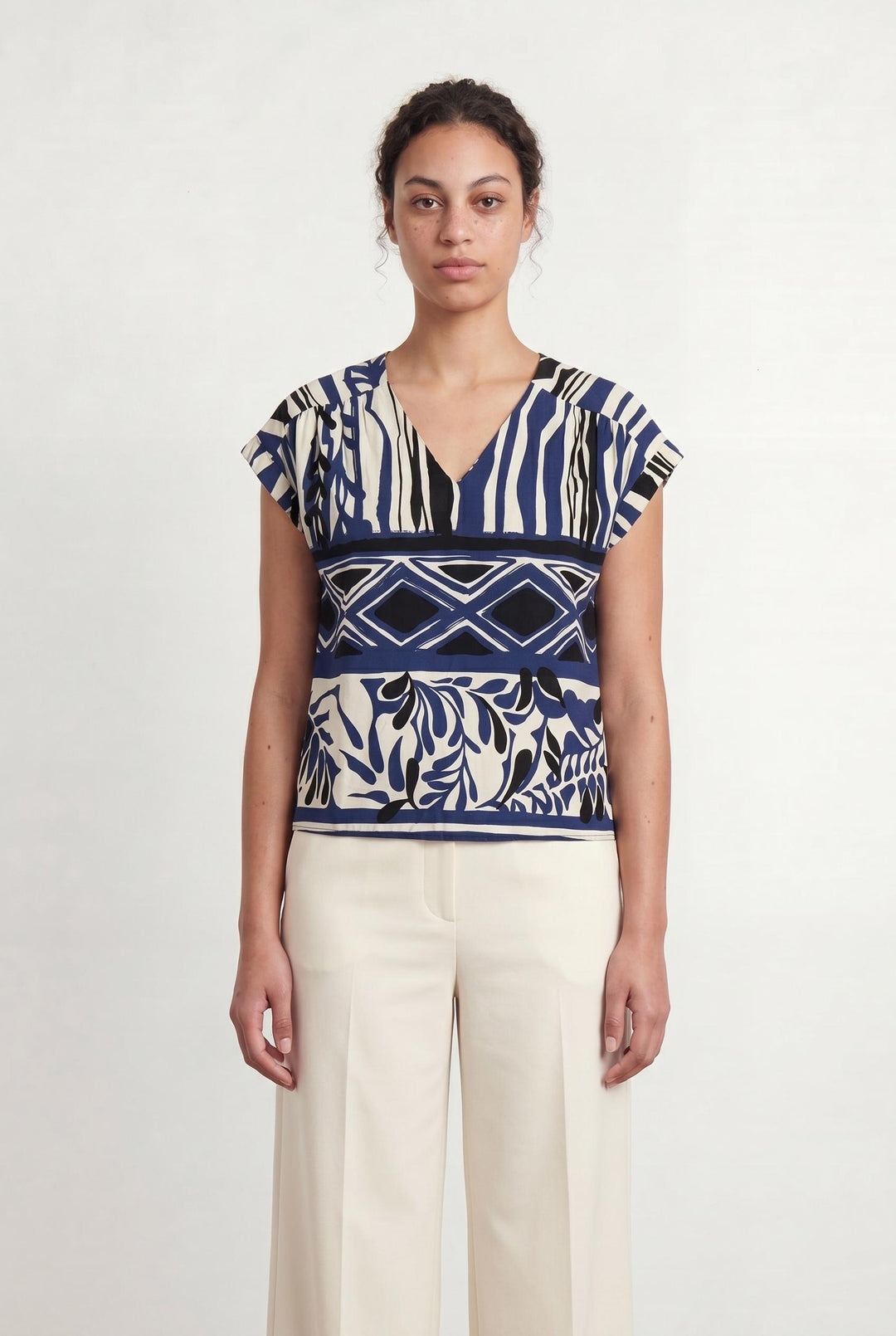 Blouse Bleu et Noir - Taille XL/42 de la marque La Fée Maraboutée | PARAD42893 - Vendu par Paradigme - Image 1