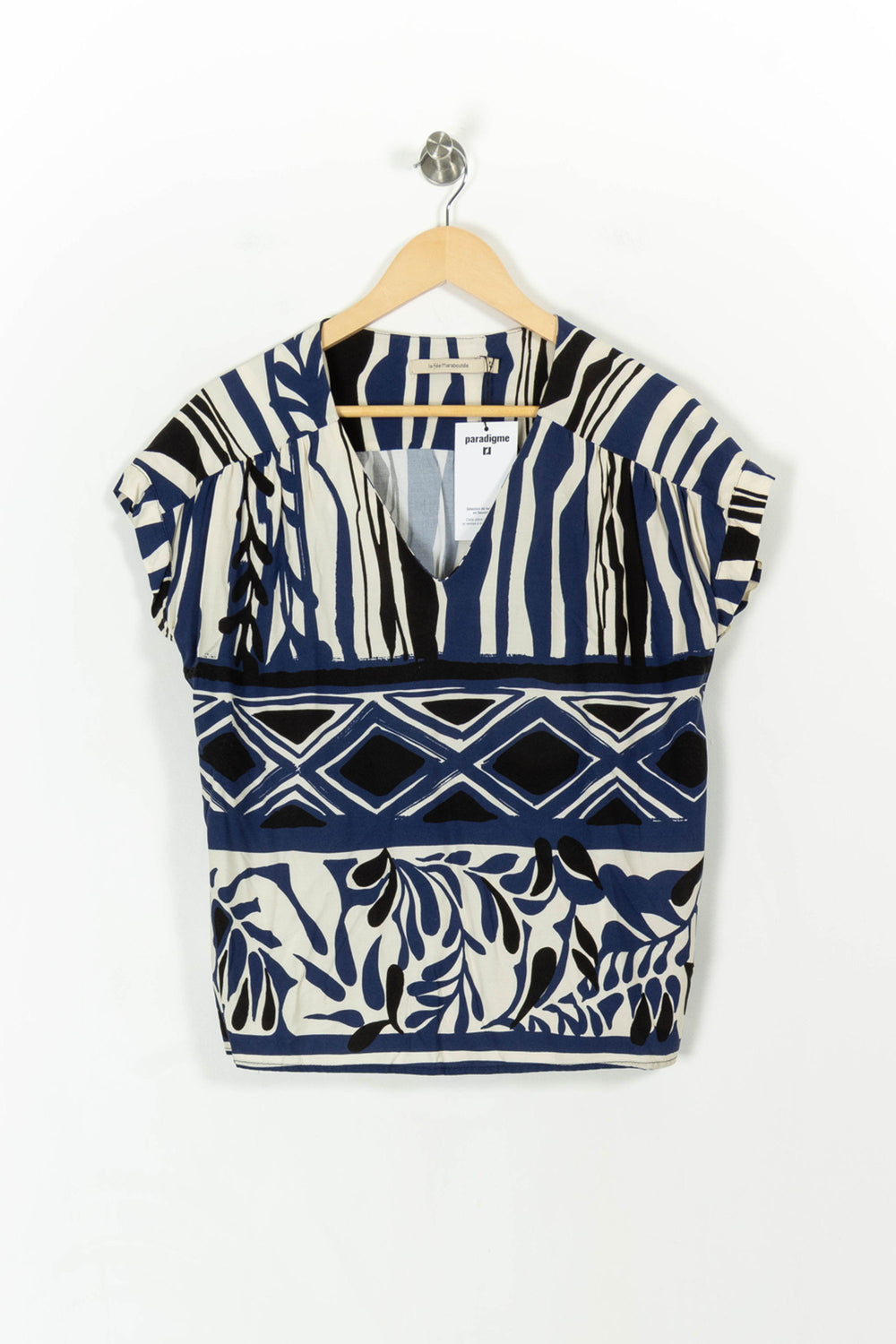 Blouse Bleu et Noir - Taille XL/42 de la marque La Fée Maraboutée | PARAD42893 - Vendu par Paradigme - Image 2