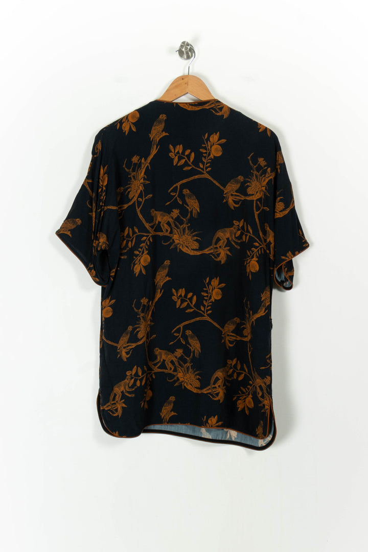 Blouse Noire et Marron - Taille L/40 de la marque La Fée Maraboutée | PARAD42894 - Vendu par Paradigme - Image 4