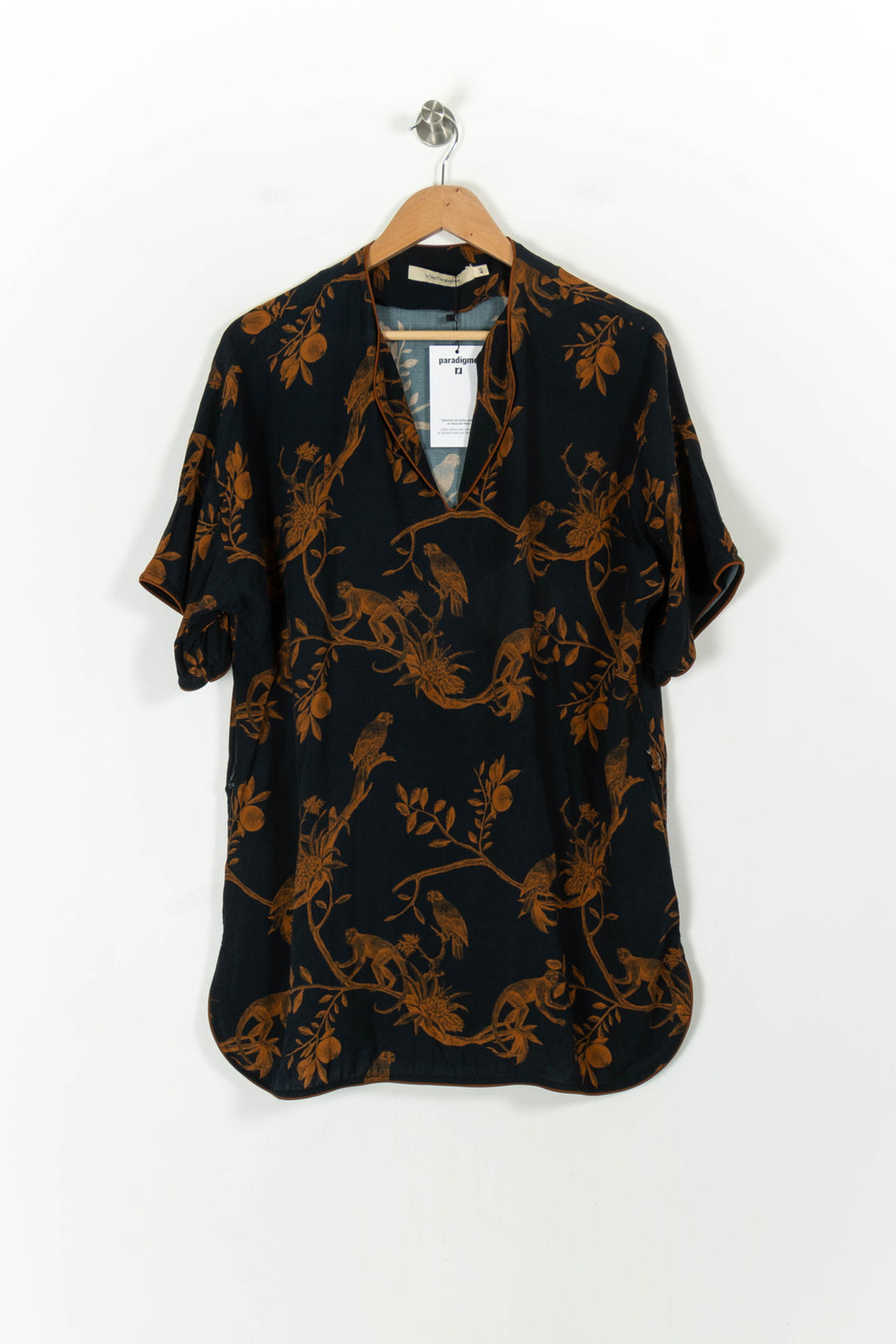 Blouse Noire et Marron - Taille L/40 de la marque La Fée Maraboutée | PARAD42894 - Vendu par Paradigme - Image 2