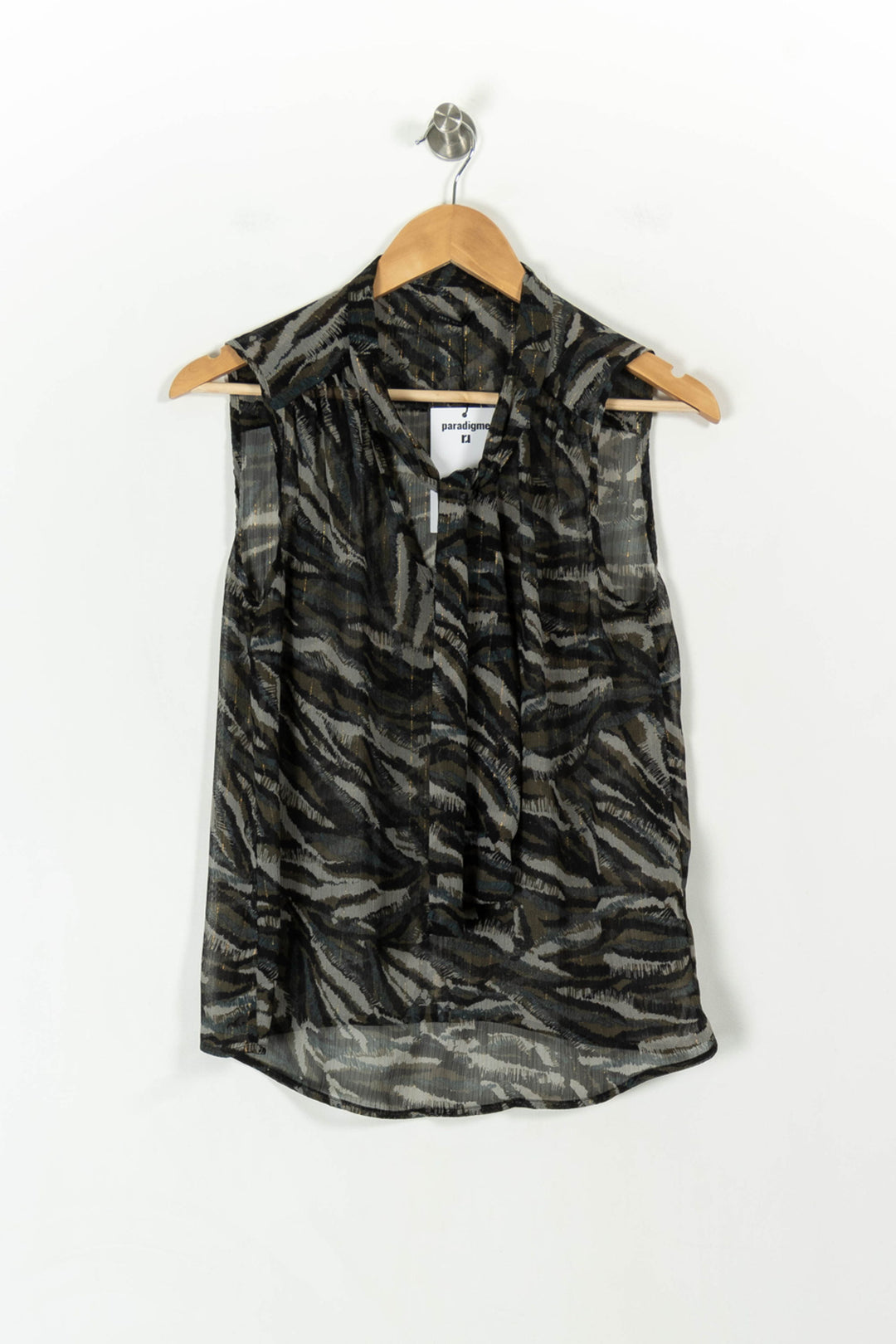 Blouse Verte et Noire - Taille S/36 de la marque IKKS | PARAD42943 - Vendu par Paradigme - Image 2