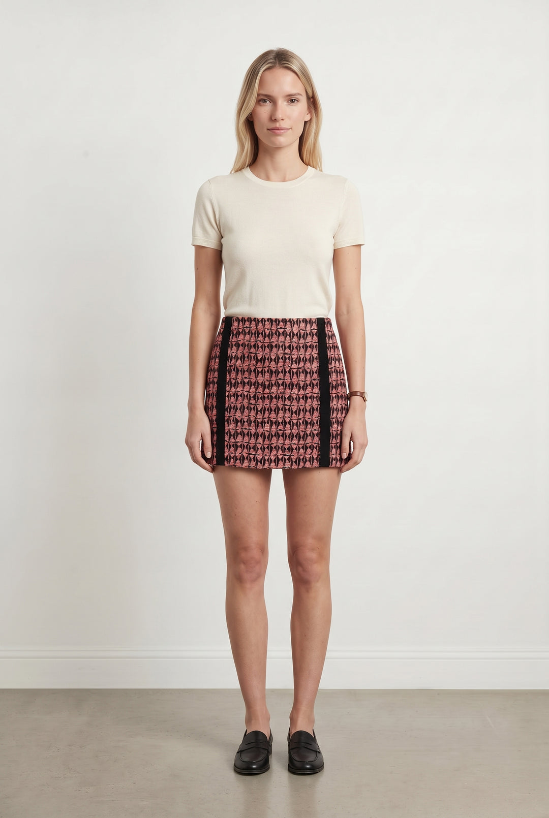Jupe Droite Rose et Noire - Taille XS/34 de la marque Maje | PARAD42999 - Vendu par Paradigme - Image 1