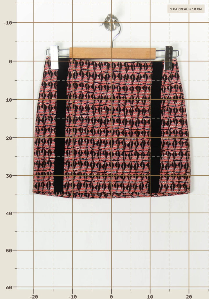 Jupe Droite Rose et Noire - Taille XS/34 de la marque Maje | PARAD42999 - Vendu par Paradigme - Image 4