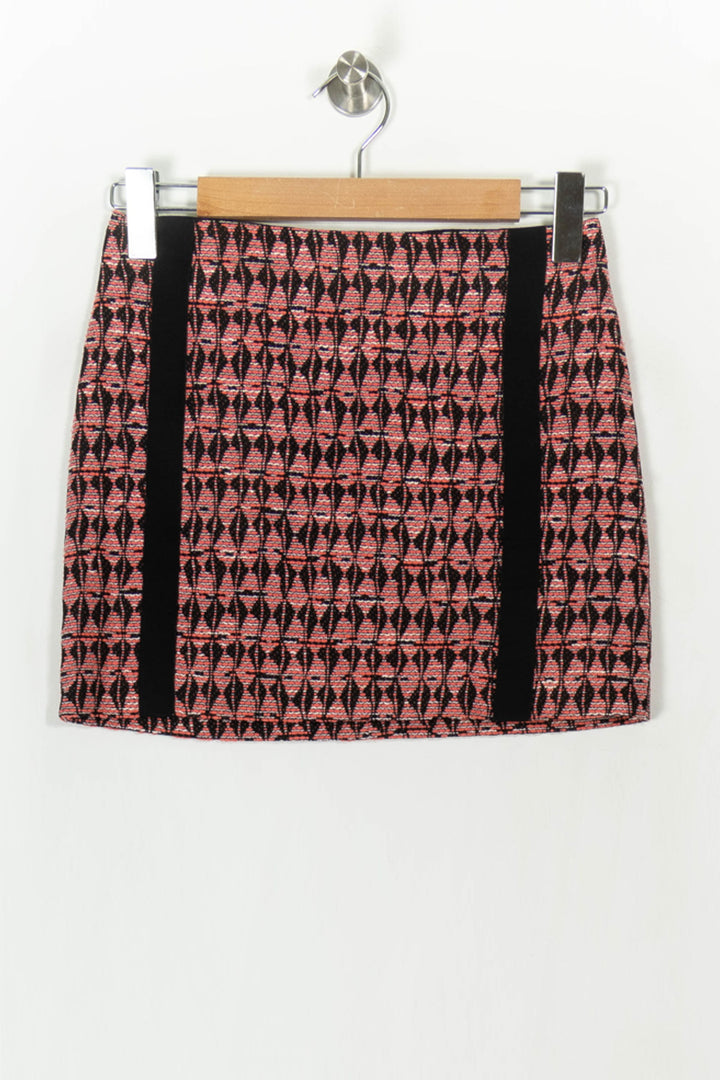 Jupe Droite Rose et Noire - Taille XS/34 de la marque Maje | PARAD42999 - Vendu par Paradigme - Image 2