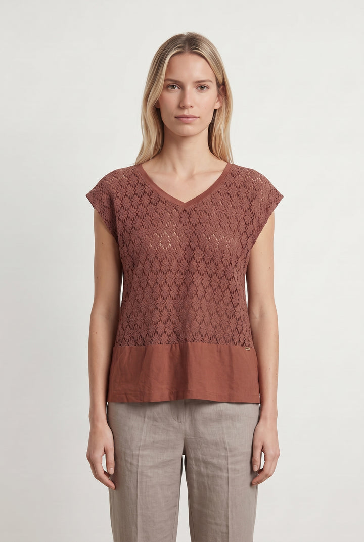 Tee-shirt Bordeaux - Taille S/36 de la marque IKKS | PARAD43014 - Vendu par Paradigme - Image 1