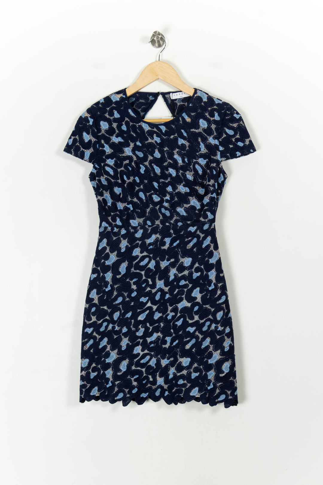 Robe Courte Bleu et Noire - Taille S/36 de la marque Sandro | PARAD43020 - Vendu par Paradigme - Image 2