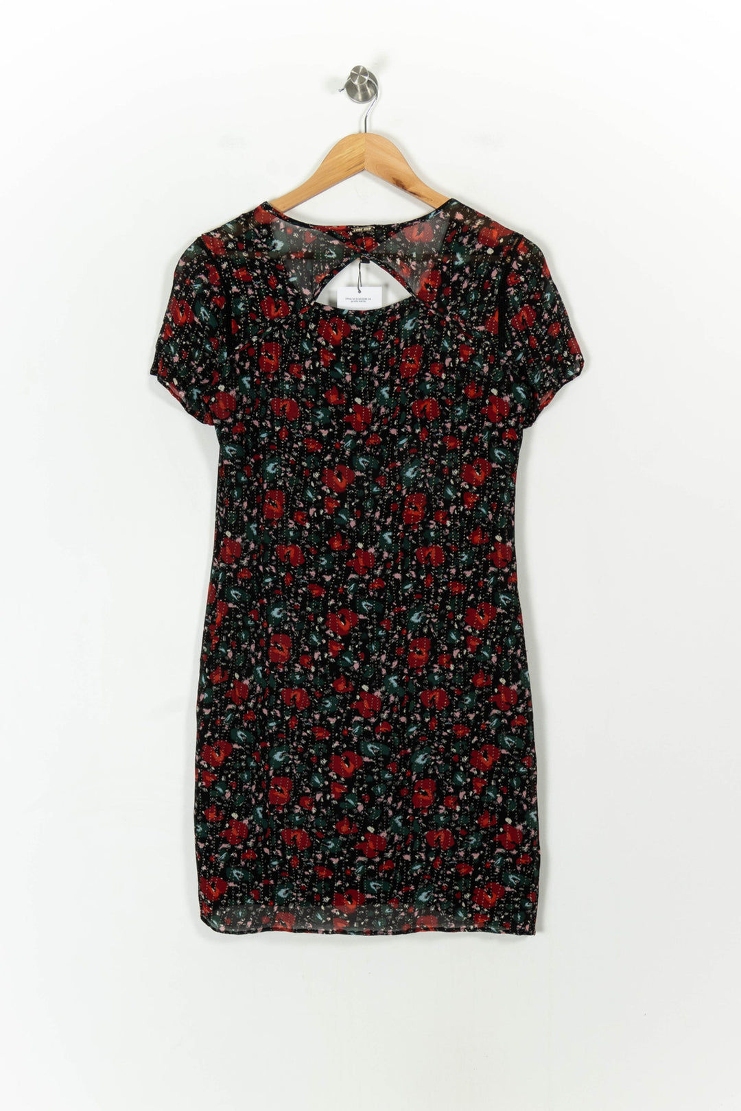 Robe Fleurie Noire et Rouge - Taille XS/34 de la marque One Step | PARAD43021 - Vendu par Paradigme - Image 4
