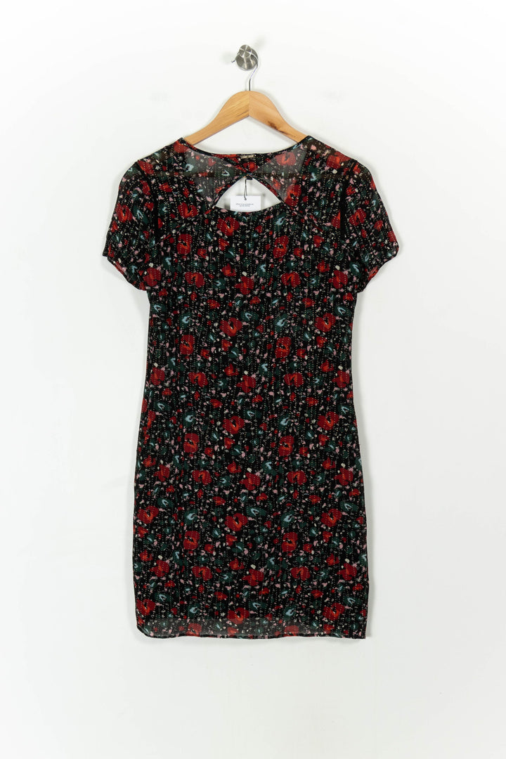 Robe Fleurie Noire et Rouge - Taille XS/34 de la marque One Step | PARAD43021 - Vendu par Paradigme - Image 4