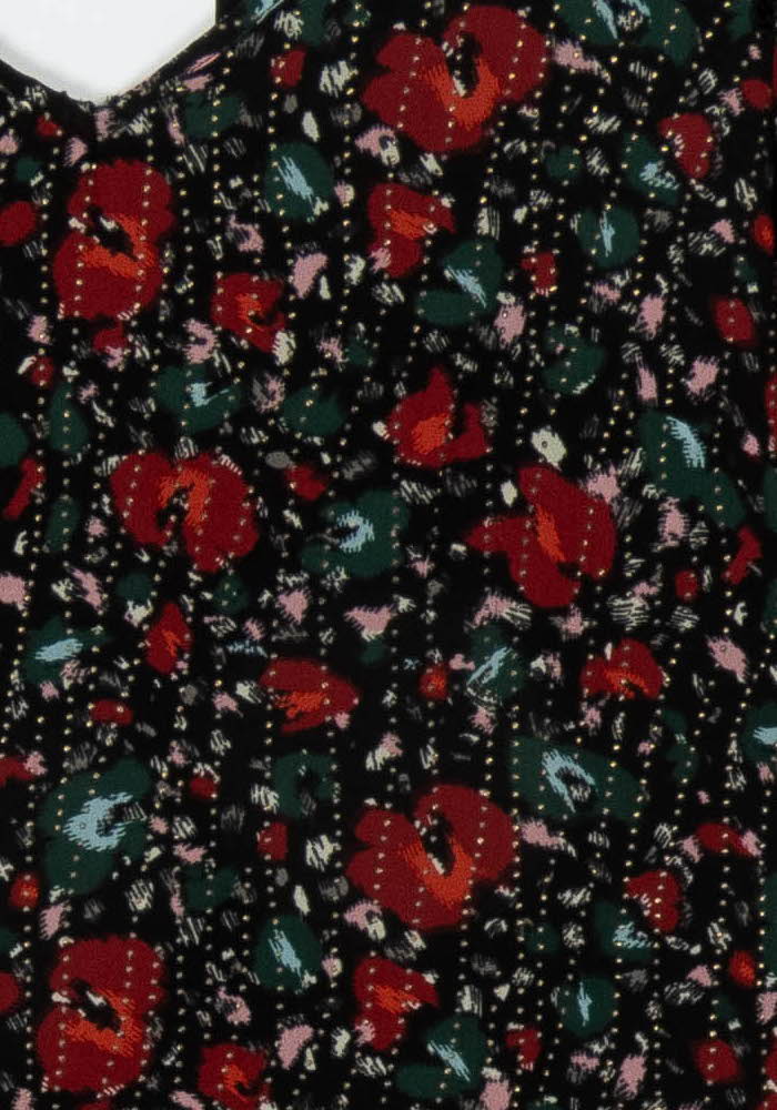 Robe Fleurie Noire et Rouge - Taille XS/34 de la marque One Step | PARAD43021 - Vendu par Paradigme - Image 3