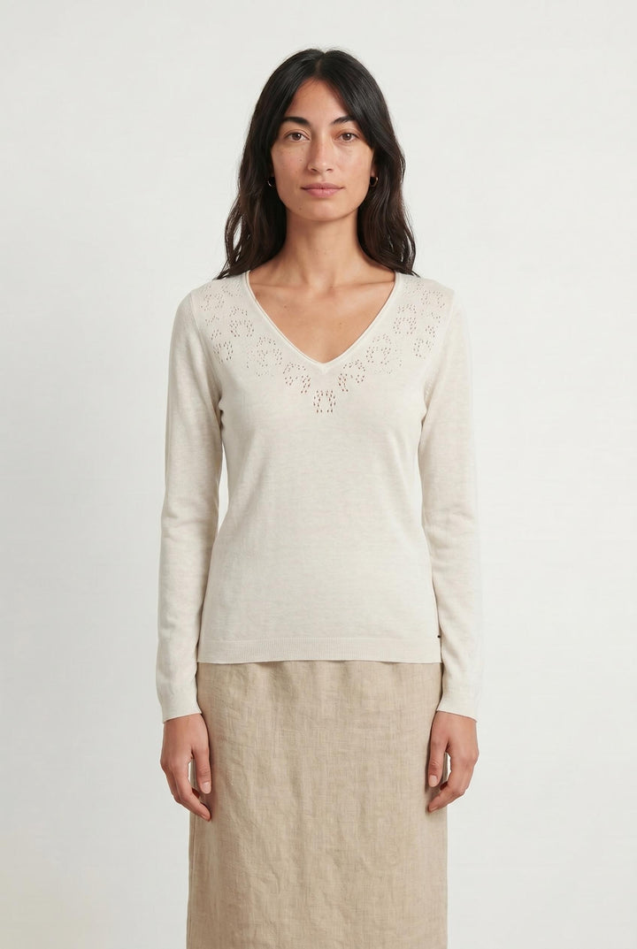 Pull Blanc - Taille M/38 de la marque IKKS | PARAD43028 - Vendu par Paradigme - Image 1