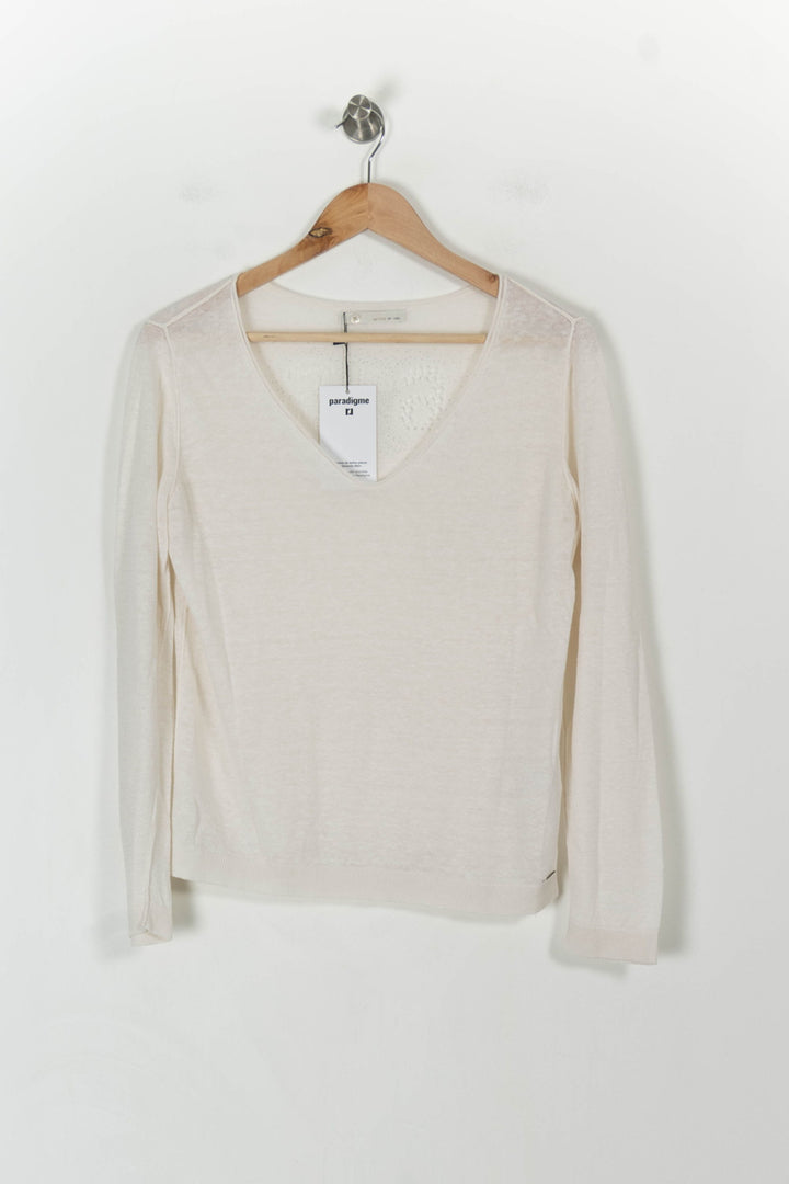 Pull Blanc - Taille M/38 de la marque IKKS | PARAD43028 - Vendu par Paradigme - Image 2