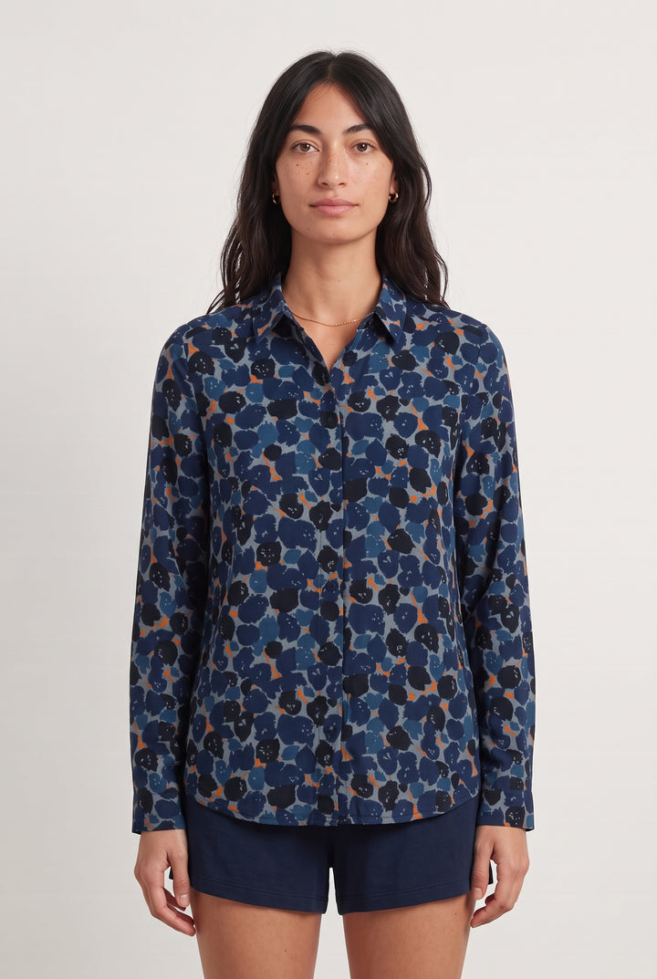Chemise Imprimée Bleu et Noir - Taille S/36 de la marque Comptoir des Cotonniers | PARAD43055 - Vendu par Paradigme - Image 1