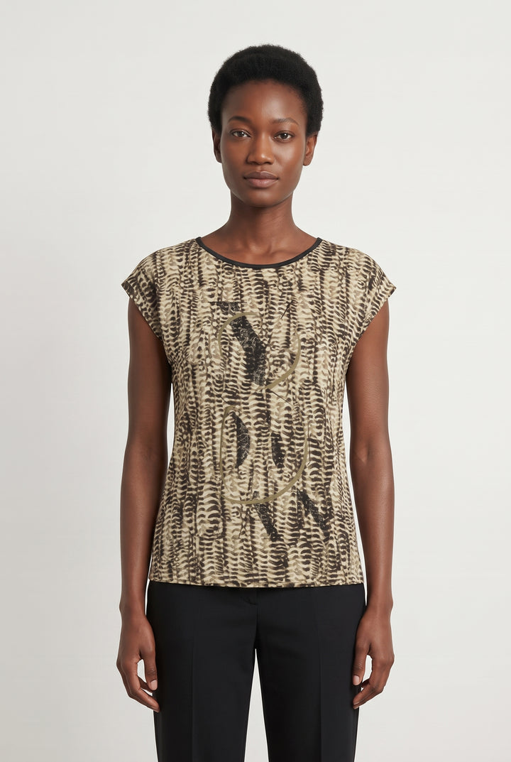 Tee-shirt Beige et Noir - Taille XS/34 de la marque One Step | PARAD43058 - Vendu par Paradigme - Image 1