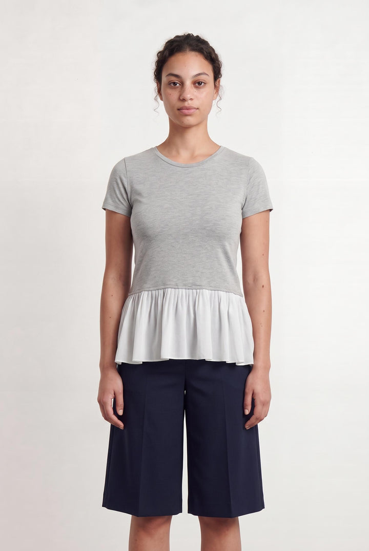 Tee-shirt Gris et Blanc - Taille L/40 de la marque Claudie Pierlot | PARAD43063 - Vendu par Paradigme - Image 1