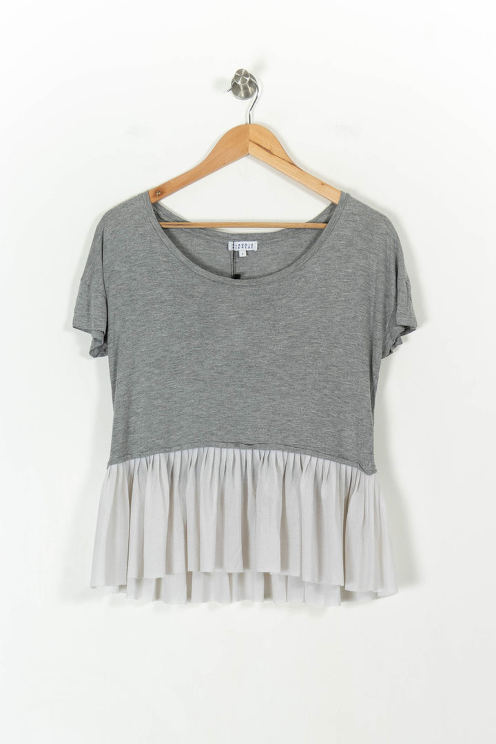 Tee-shirt Gris et Blanc - Taille L/40 de la marque Claudie Pierlot | PARAD43063 - Vendu par Paradigme - Image 2