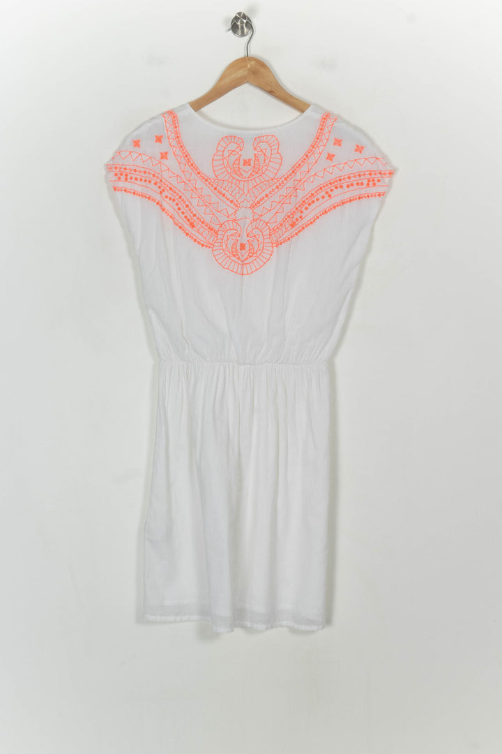 Robe Brodée Blanche et Orange - Taille M/38 de la marque Antik Batik | PARAD43176 - Vendu par Paradigme - Image 5