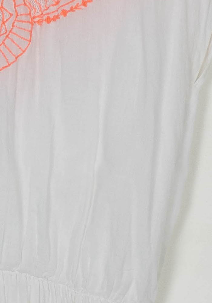 Robe Brodée Blanche et Orange - Taille M/38 de la marque Antik Batik | PARAD43176 - Vendu par Paradigme - Image 3
