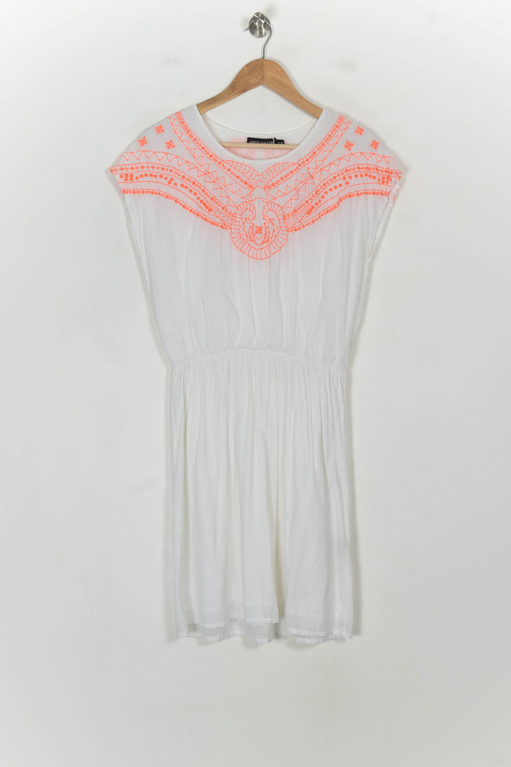 Robe Brodée Blanche et Orange - Taille M/38 de la marque Antik Batik | PARAD43176 - Vendu par Paradigme - Image 2