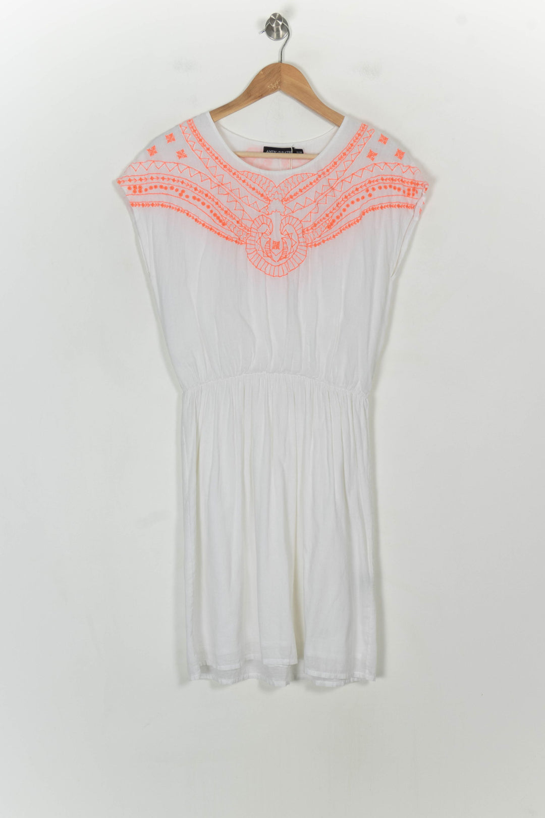Robe Brodée Blanche et Orange - Taille M/38 de la marque Antik Batik | PARAD43176 - Vendu par Paradigme - Image 2