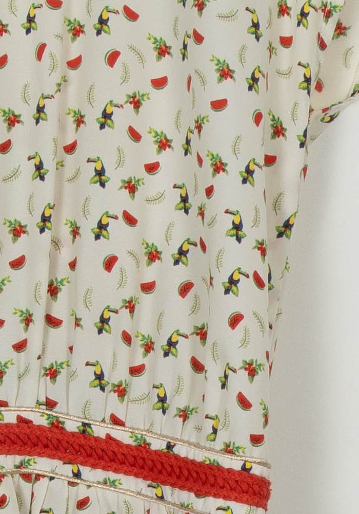 Robe Courte Blanche et Rouge - Taille S/36 de la marque Opullence | PARAD43184 - Vendu par Paradigme - Image 3