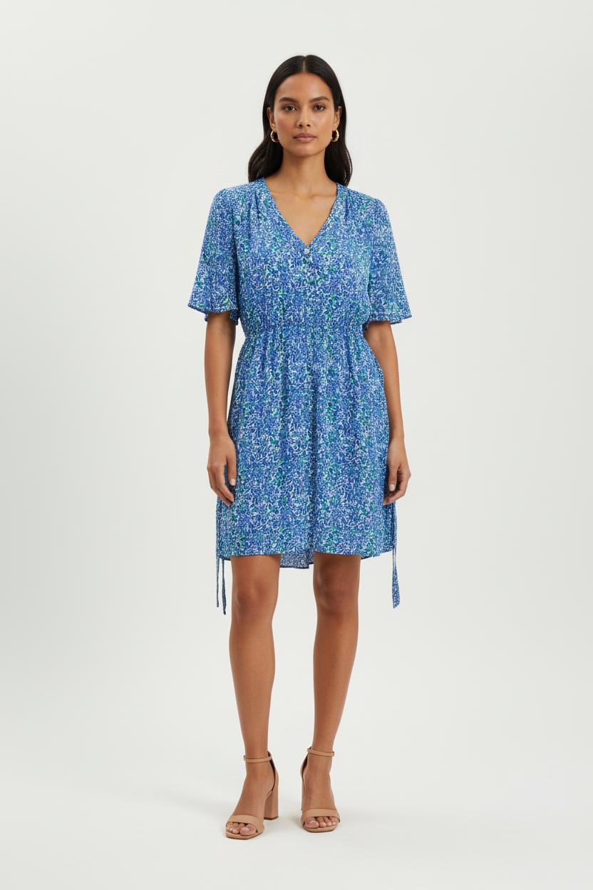Robe courte bleue et blanche - Taille S/36 de la marque Caroll | PARAD43194 - Vendu par Paradigme - Image 1