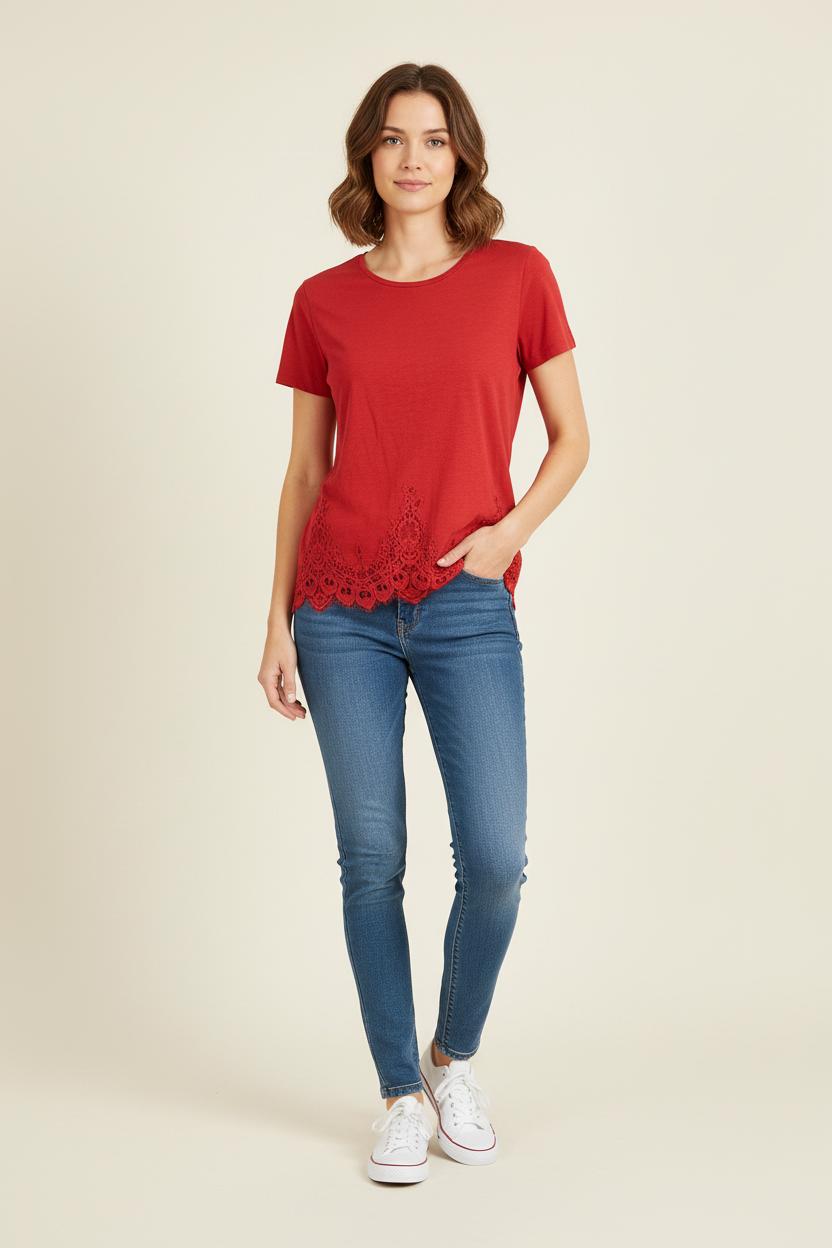 Tee-shirt Rouge - Taille M/38 de la marque The Kooples | PARAD43198 - Vendu par Paradigme - Image 1