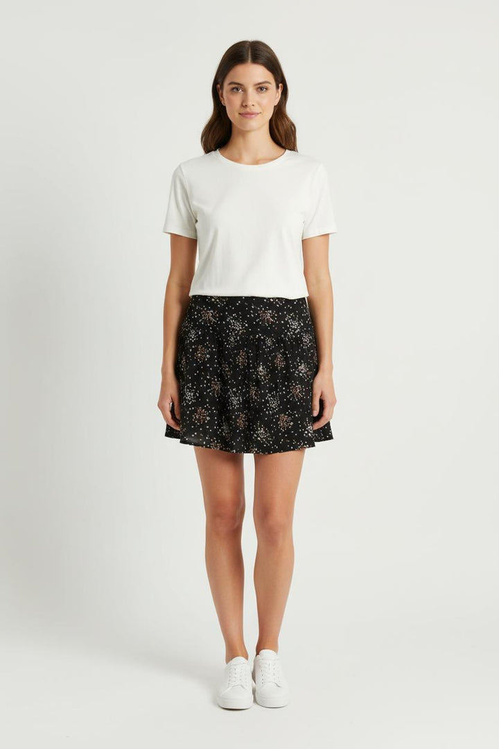 Jupe Fleurie Noire et Blanche - Taille XS/34 de la marque ba&sh | PARAD43212 - Vendu par Paradigme - Image 1
