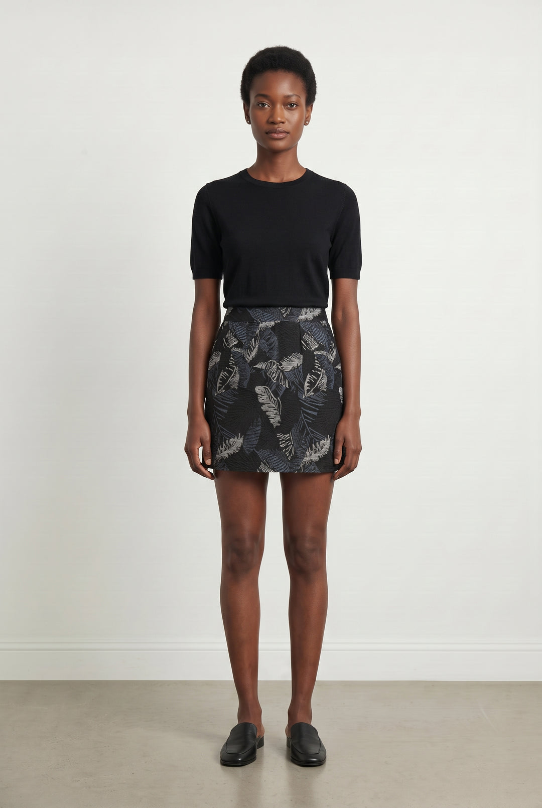 Jupe Courte Noire et Grise - Taille S/36 de la marque Caroll | PARAD43225 - Vendu par Paradigme - Image 1