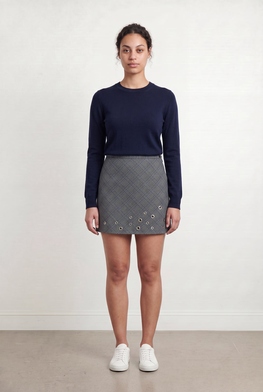 Jupe Courte Grise et Bleue - Taille L/40 de la marque Caroll | PARAD43230 - Vendu par Paradigme - Image 1