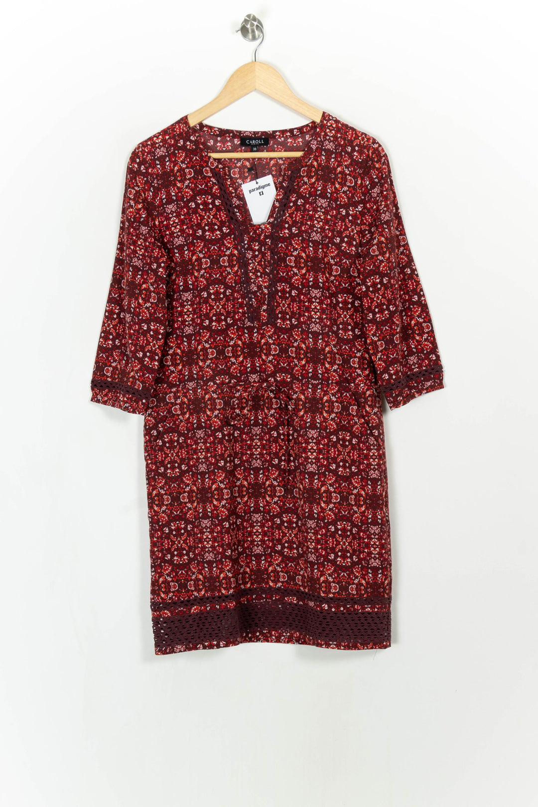 Robe Courte Rouge et Blanche - Taille M/38 de la marque Caroll | PARAD43234 - Vendu par Paradigme - Image 2