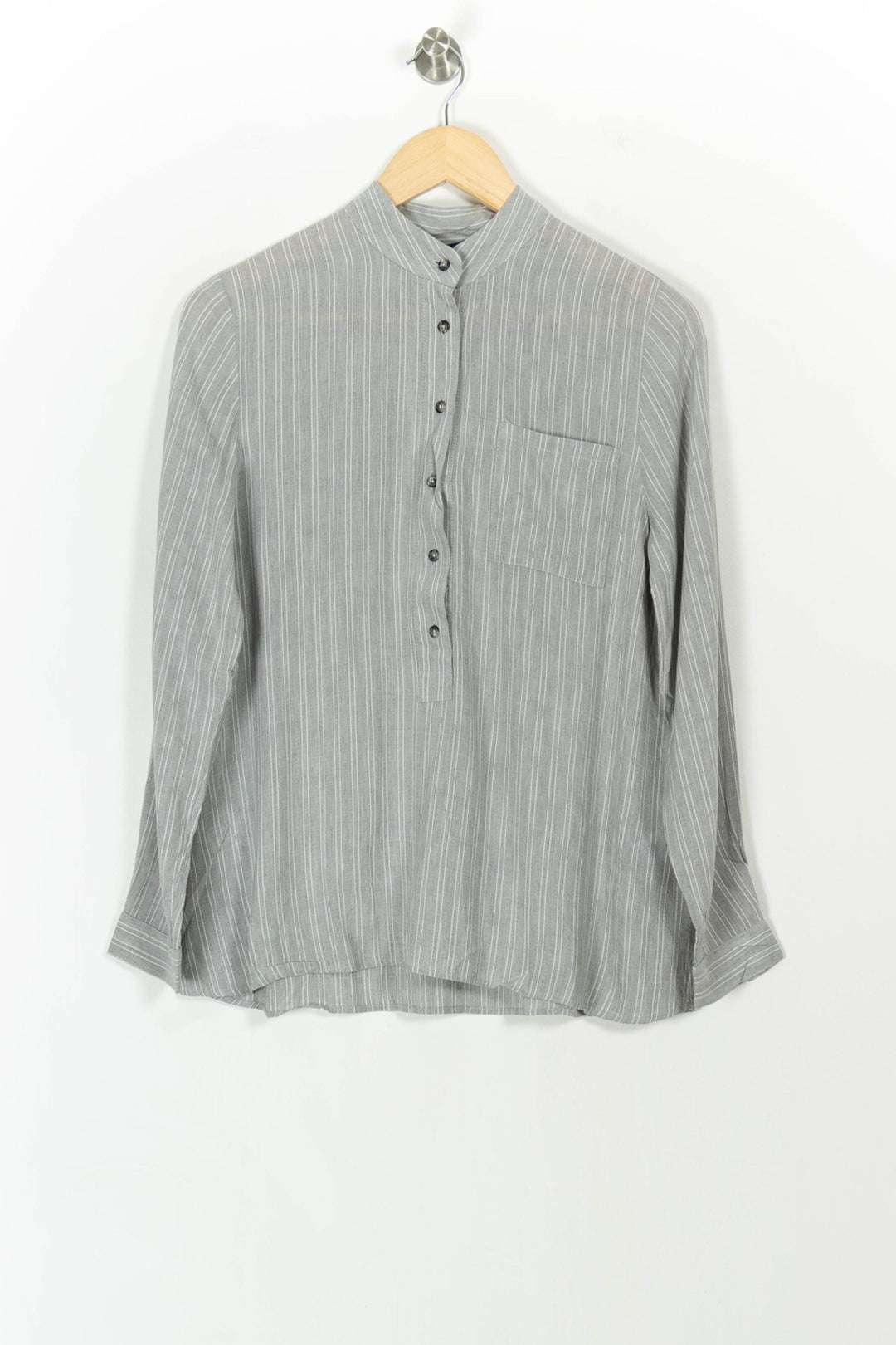 Chemise Grise à Rayures Blanches - Taille M/38 de la marque Caroll | PARAD43236 - Vendu par Paradigme - Image 2
