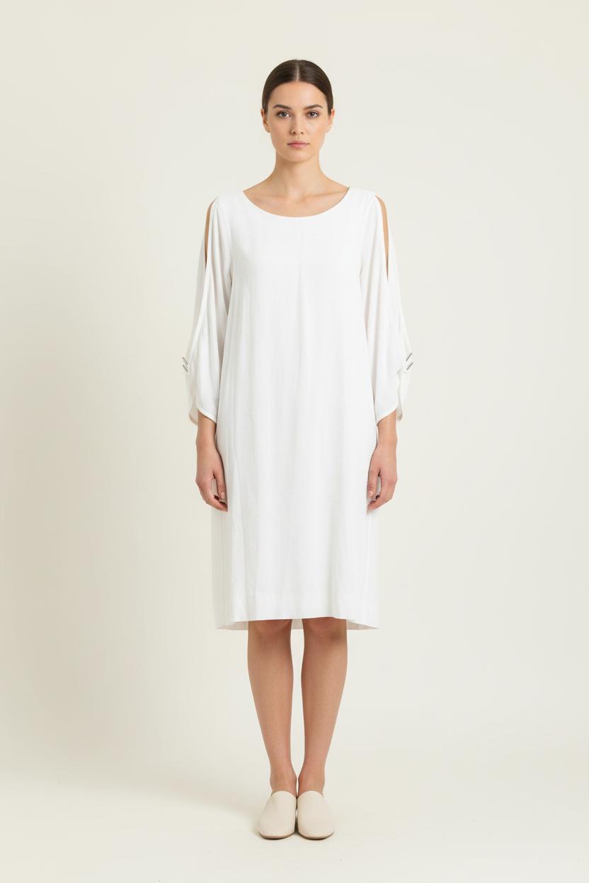 Robe Droite Blanche - Taille S/36 de la marque IKKS | PARAD43292 - Vendu par Paradigme - Image 1