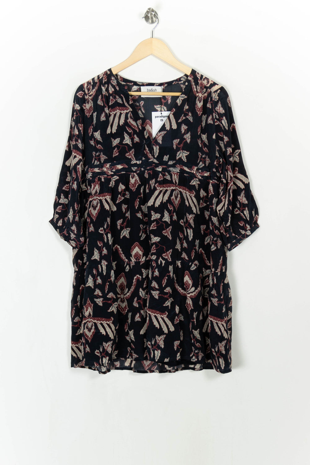 Robe Courte Noire et Bordeaux - Taille S/36 de la marque ba&sh | PARAD43306 - Vendu par Paradigme - Image 2