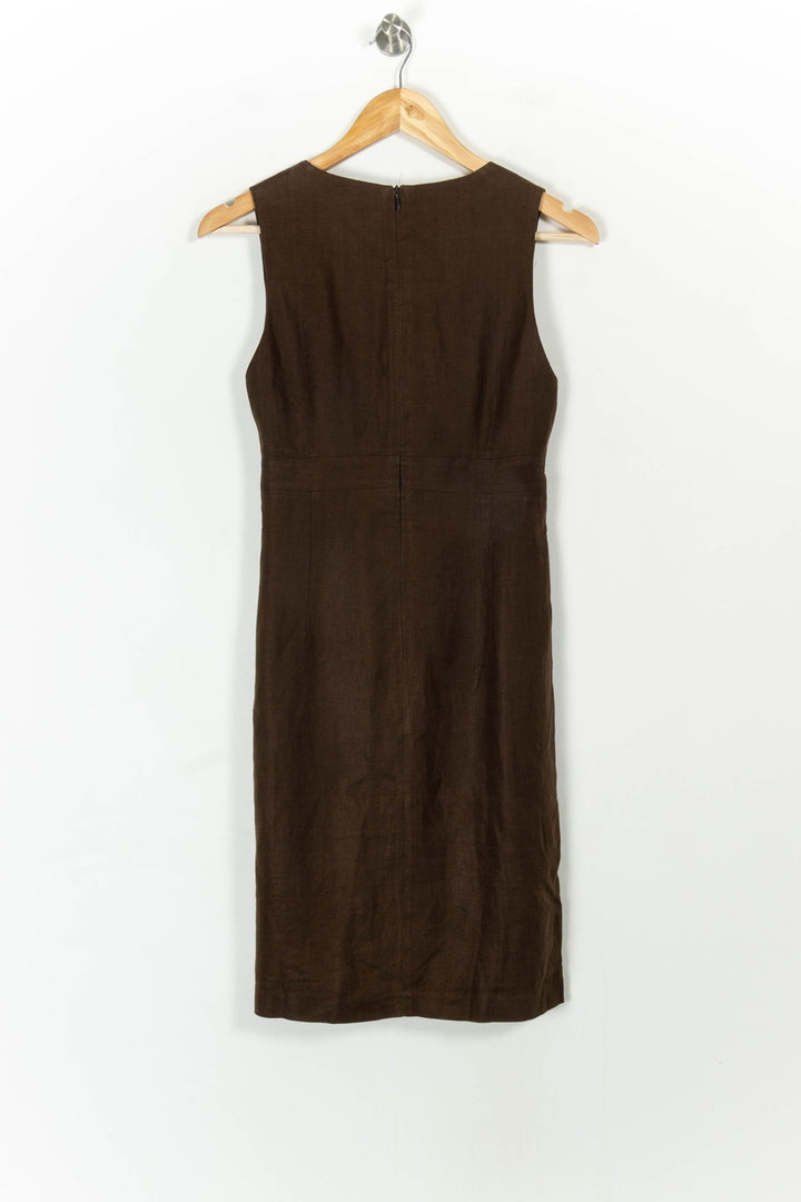 Robe Sans Manches Marron - Taille M/38 de la marque Maison 123 | PARAD43332 - Vendu par Paradigme - Image 4