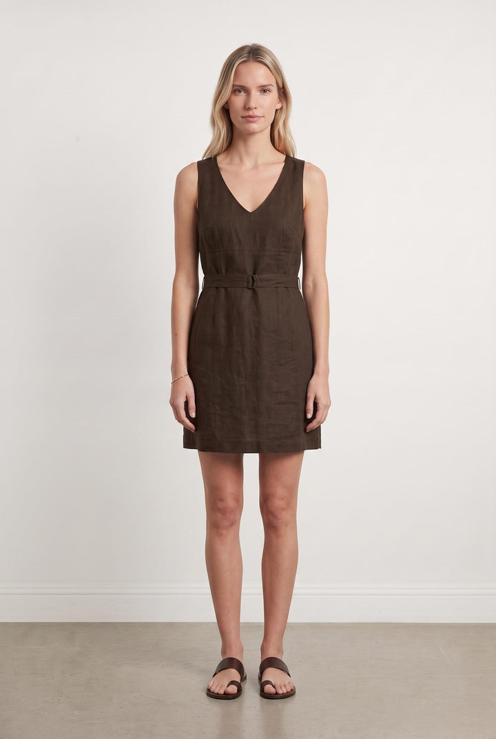 Robe Sans Manches Marron - Taille M/38 de la marque Maison 123 | PARAD43332 - Vendu par Paradigme - Image 1