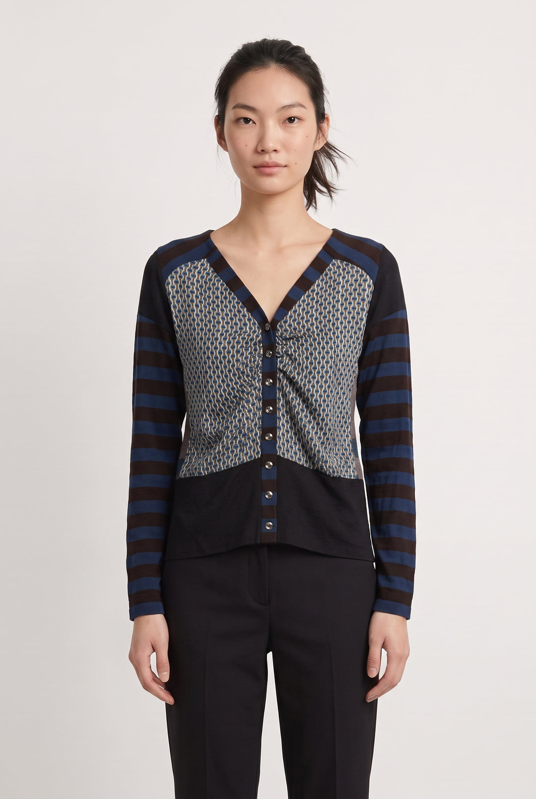 Cardigan Bleu et Noir - Taille S/36 de la marque One Step | PARAD43351 - Vendu par Paradigme - Image 1